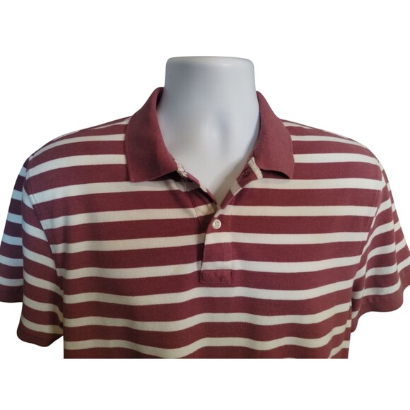 J Crew Men’s Polo Shirt Short Sleeve Striped Red White Collared Large - Picture 3 of 8